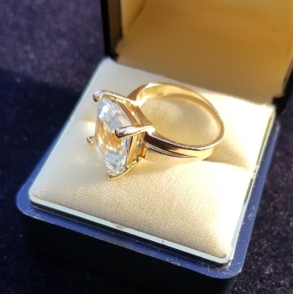 14k GOLD Large 5.5 ct Natural Aquamarine Ring 💎 - Picture 4 of 7